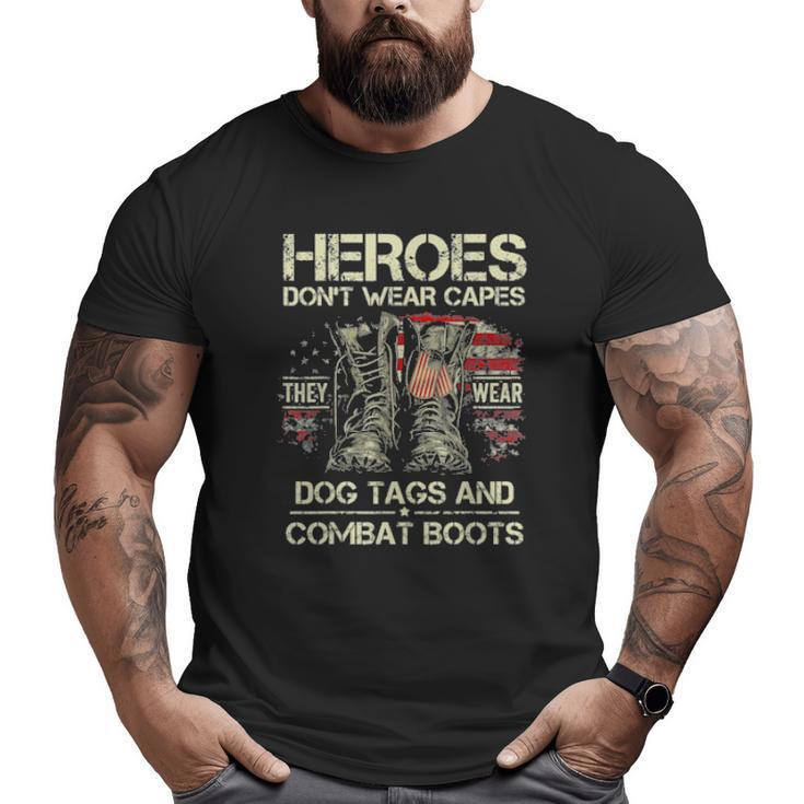 Us Flag Veterans Day I’M A Hero A Dad Grandpa And A Veteran Tee Big and Tall Men T-shirt