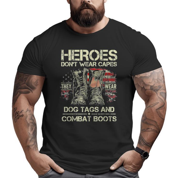 Us Flag Veterans Day I’M A Hero A Dad Grandpa And A Veteran Tee Big and Tall Men T-shirt