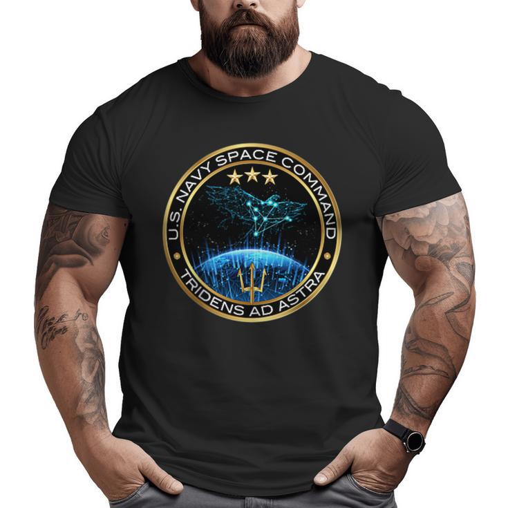Us Navy Space Command Military Veteran Patch Big and Tall Men T-shirt