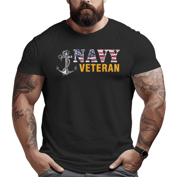 Us Navy Veteran American Flag Cool Big and Tall Men T-shirt