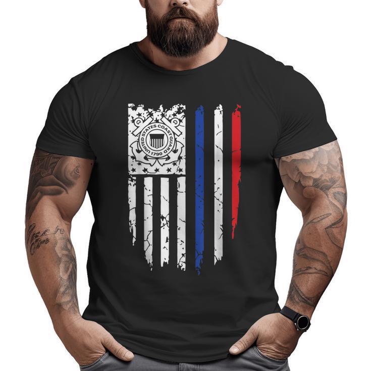 Usa American Flag Us Coast Guard Veteran Uscg Veteran  Big and Tall Men T-shirt