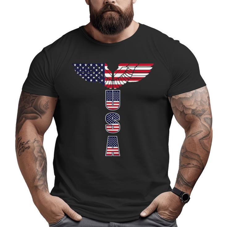 Usa Bald Eagle Wings 4Th Of July Veterans Usa  Big and Tall Men T-shirt