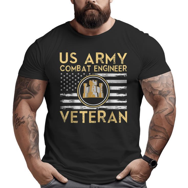 Usa Flag Army Veteran Us Army Combat Engineer Veteran Big and Tall Men T-shirt