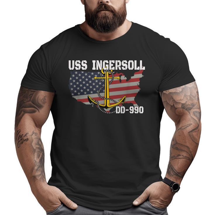 Uss Ingersoll Dd-990 Warship Veterans Day Father Grandpa Dad Big and Tall Men T-shirt