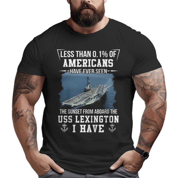Uss Lexington Cv 16 Cva 16 Cvt 16 Sunset Big and Tall Men T-shirt