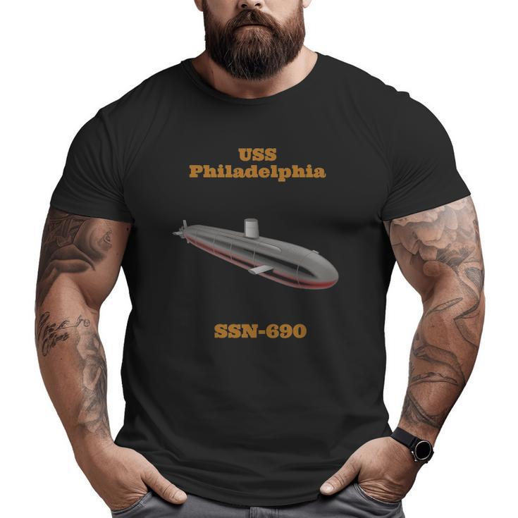 Uss Philadelphia Ssn-690 Navy Sailor Veteran Big and Tall Men T-shirt