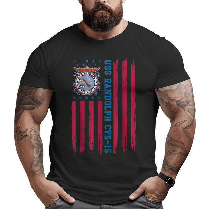 Uss Randolph Cvs15 Usa Flag Aircraft Carrier Veteran Xmas Big and Tall Men T-shirt