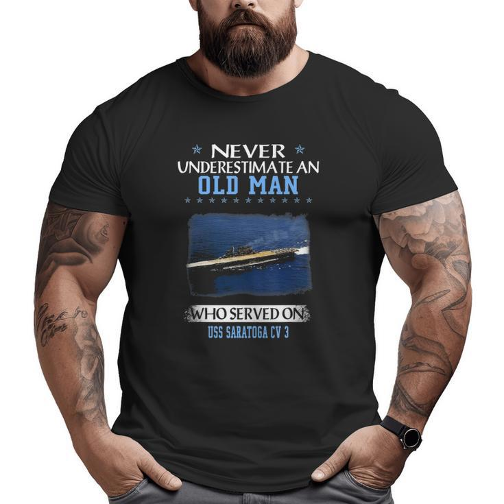 Uss Saratoga Cv-3 Veterans Day Father Day Big and Tall Men T-shirt