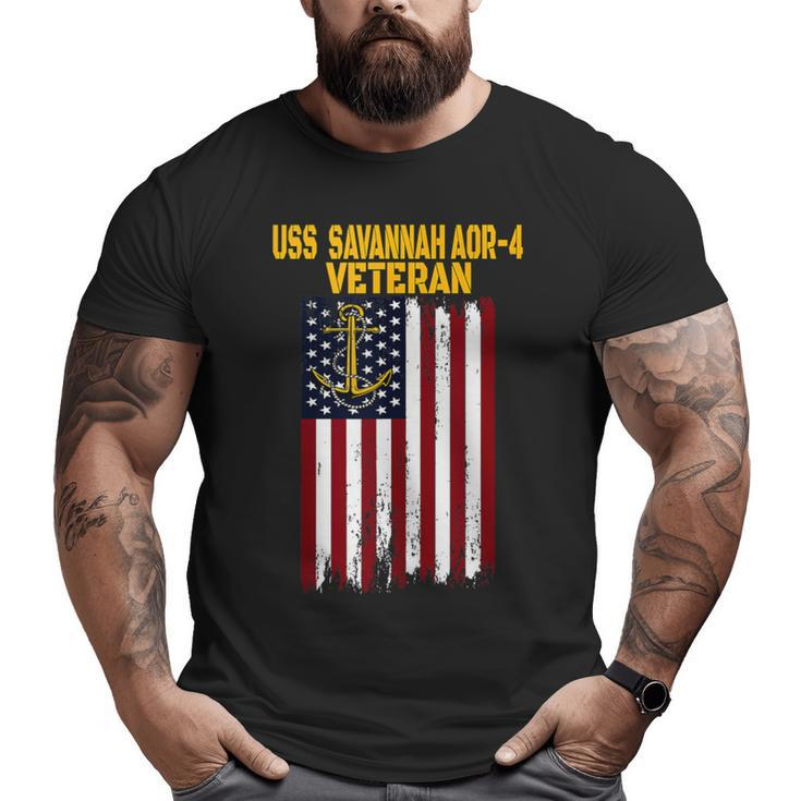 Uss Savannah Aor-4 Replenishment Oiler Ship Veterans Day Big and Tall Men T-shirt