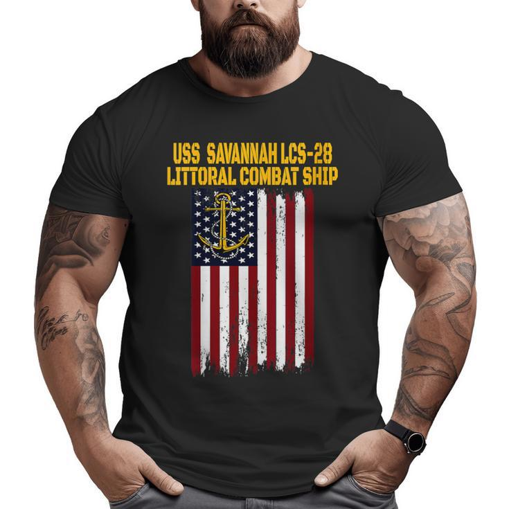 Uss Savannah Lcs-28 Littoral Combat Ship Veteran Fathers Day Big and Tall Men T-shirt