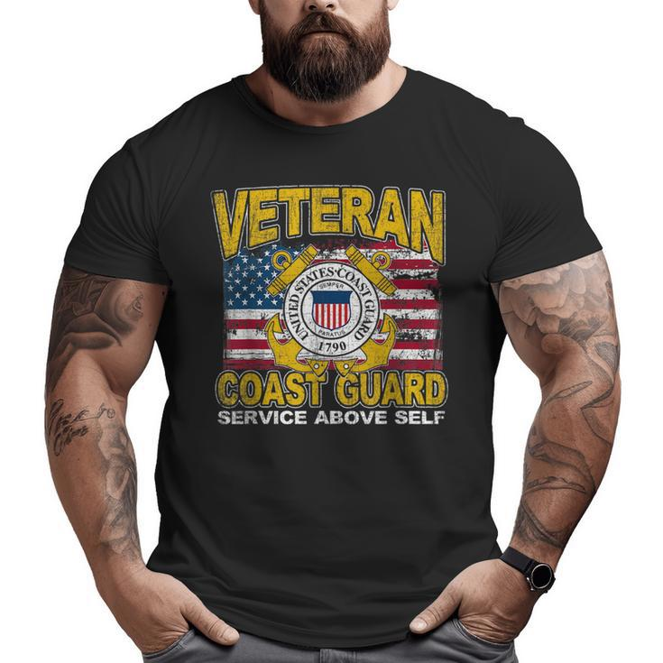 Veteran Coast Guard Service Above Self Distressed T Veteran  Big and Tall Men T-shirt