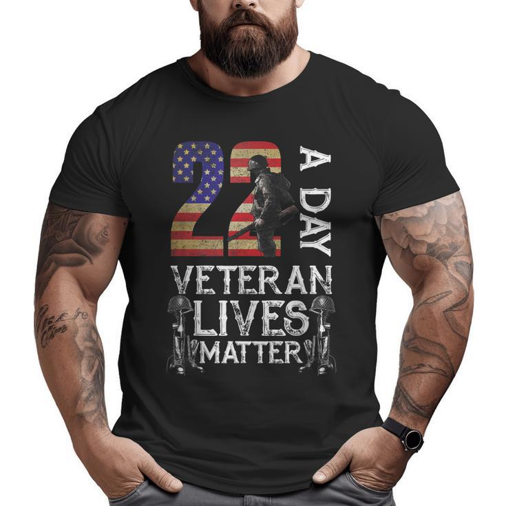Veteran Matter Suicide Awareness Veteran 22 Day Usa Flag Big and Tall Men T-shirt