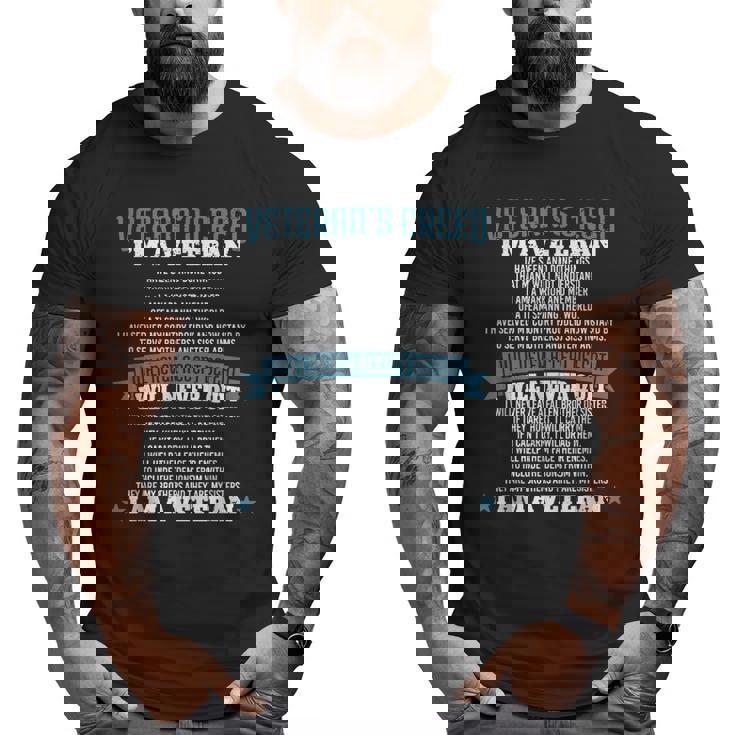 Veteran's Creed Patriot Grandpa Vietnam War Big and Tall Men T-shirt