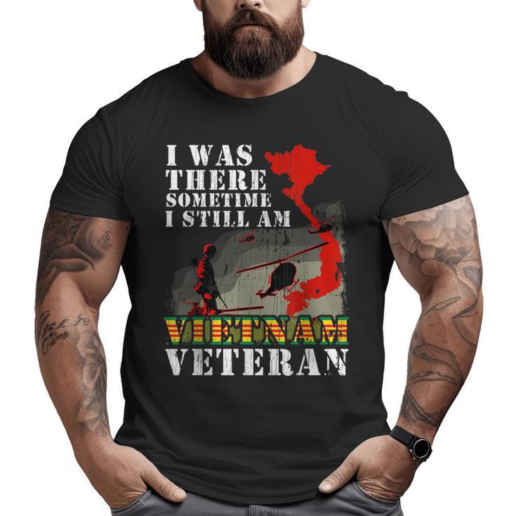 Vietnam Veteran Military Sodier Veterans Day American Flag Big and Tall Men T-shirt