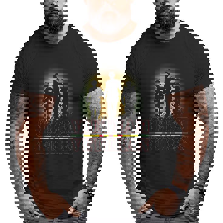 Vietnam Veteran Us Flag T  Vietnam War Vet  Big and Tall Men T-shirt