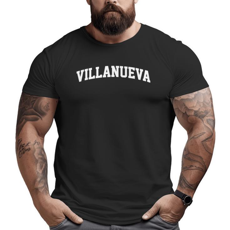 Villanueva Vintage Retro Sports College Gym Arch Big and Tall Men T-shirt