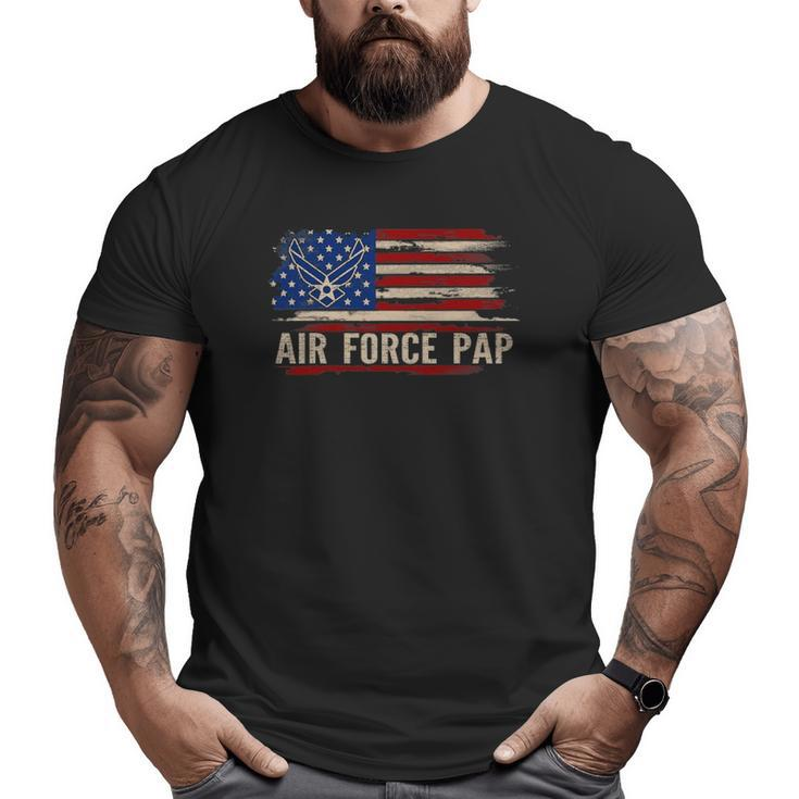 Vintage Air Force Pap American Flag Veteran Big and Tall Men T-shirt