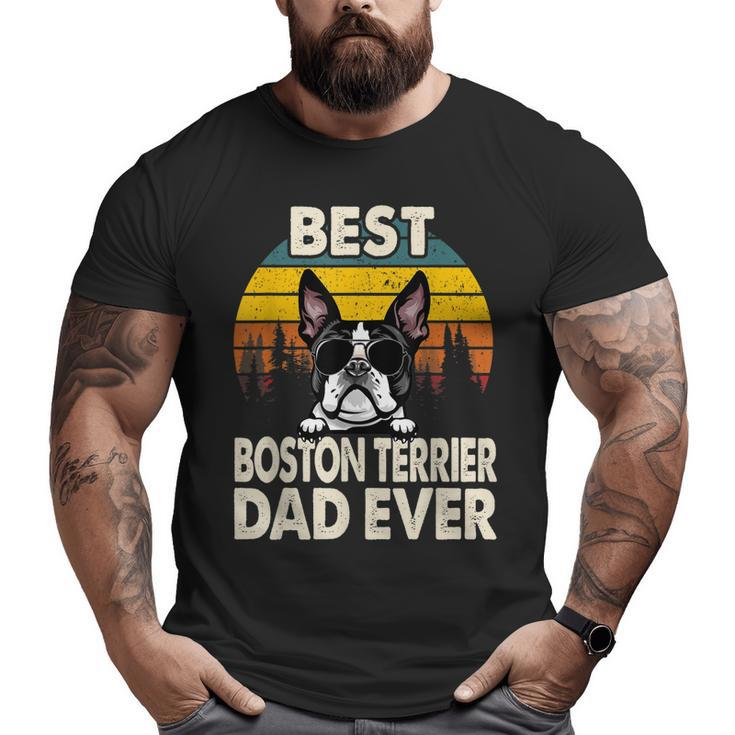 Vintage Best Boston Terrier Dog Dad Ever Lover Big and Tall Men T-shirt