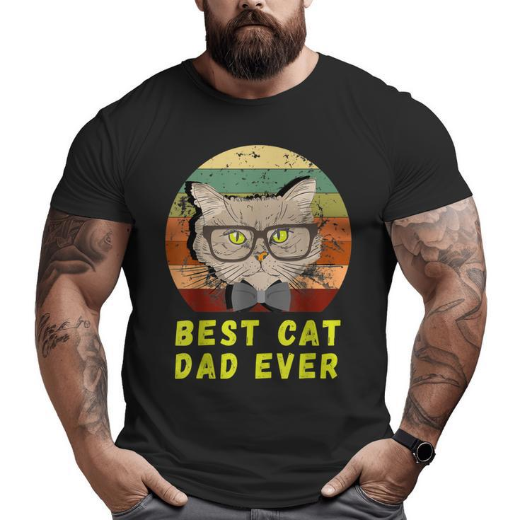 Vintage Best Cat Dad Ever Kitten Men Cat Kitties Lover Kitty Big and Tall Men T-shirt