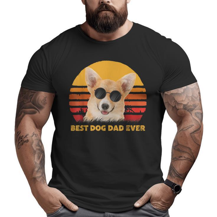Vintage Best Corgi Dog Dad Ever Puppy Fathers Day Big and Tall Men T-shirt