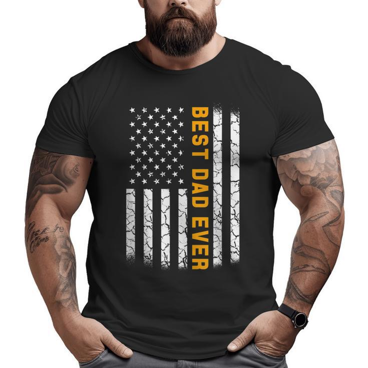 Vintage Best Dad Ever American Flag Father's Day Big and Tall Men T-shirt