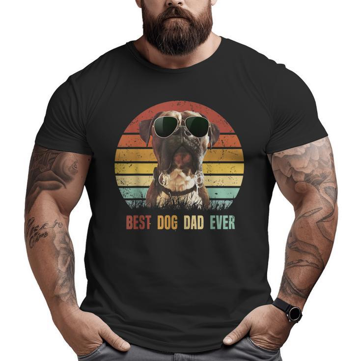 Vintage Best Dog Dad Ever Boxer Dog Fathers Day  Big and Tall Men T-shirt