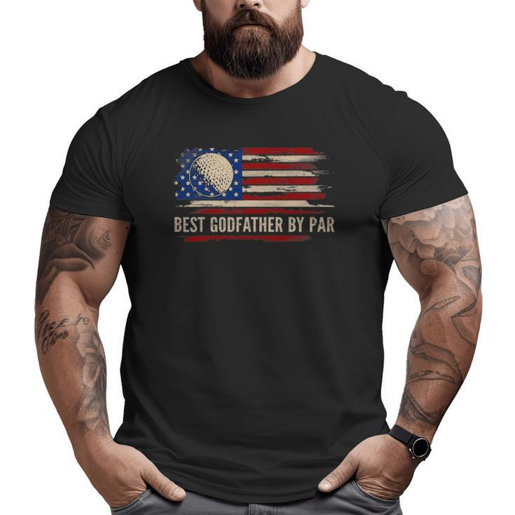 Vintage Best Godfather By Par American Flag Golfgolfer Big and Tall Men T-shirt