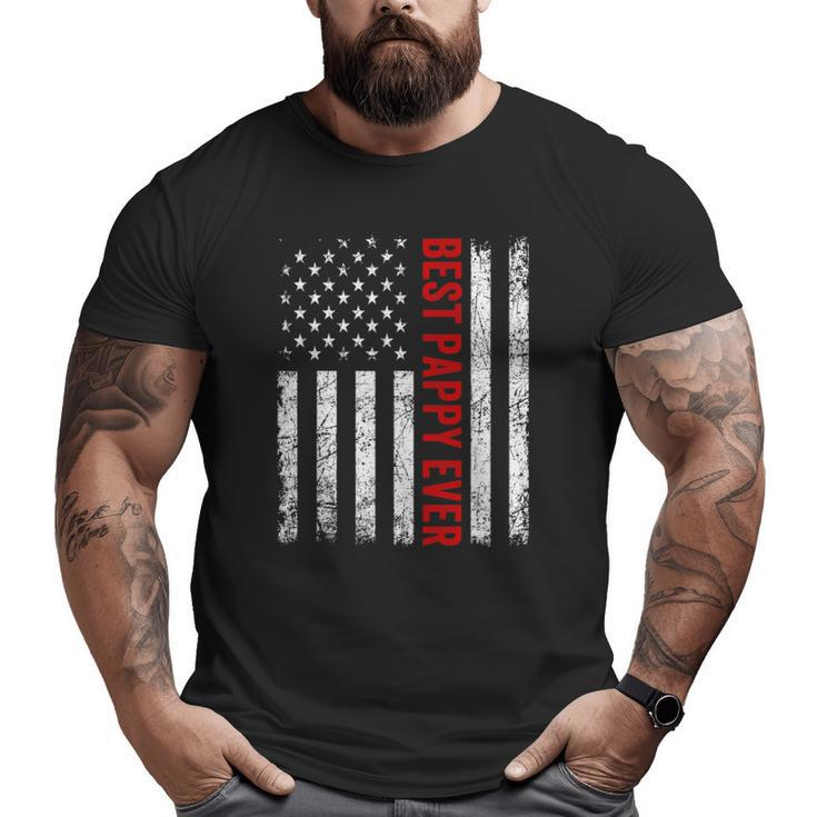Vintage Best Pappy Ever American Flag Father's Day Big and Tall Men T-shirt