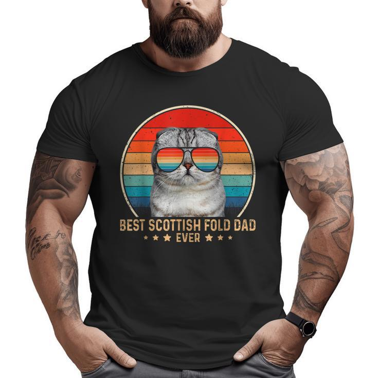 Vintage Best Scottish Fold Dad Ever Father's Day Mens Big and Tall Men T-shirt