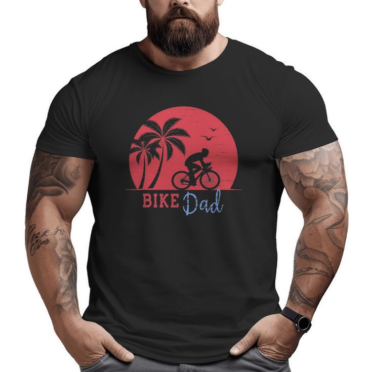 Vintage Bike Dad With Red Retro Sunset Big and Tall Men T-shirt