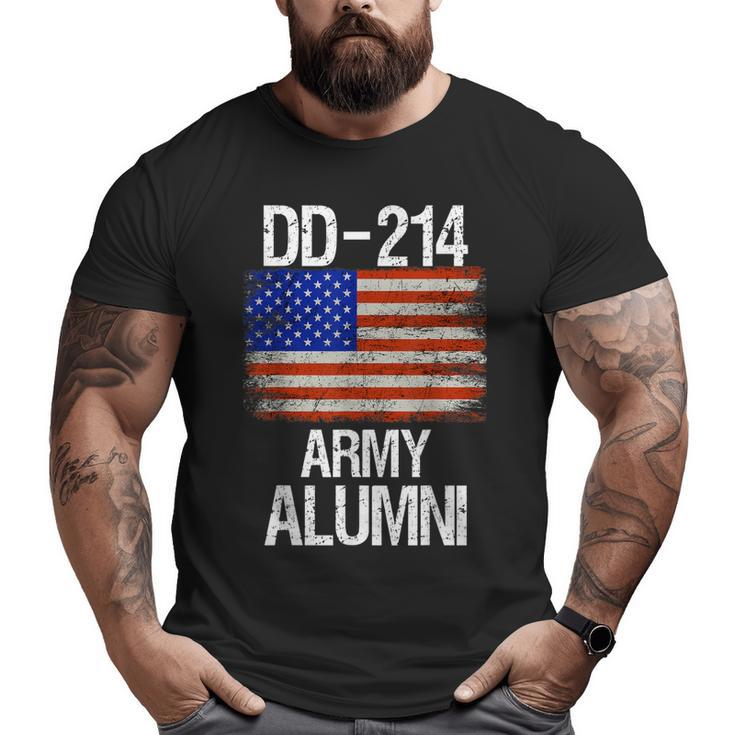 Vintage Dd214 Alumni Us Military Veteran American Flag Big and Tall Men T-shirt