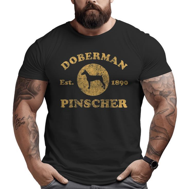 Vintage Doberman Pinscher Est 1890 Doberman Dog Big and Tall Men T-shirt