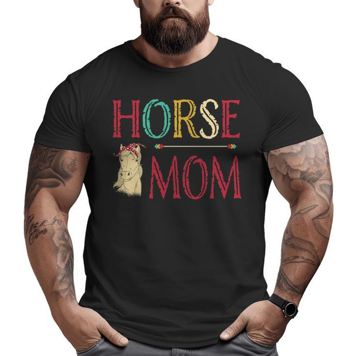 Vintage Horse Graphic  Equestrian Mom  Cute Horse Riding Big and Tall Men T-shirt