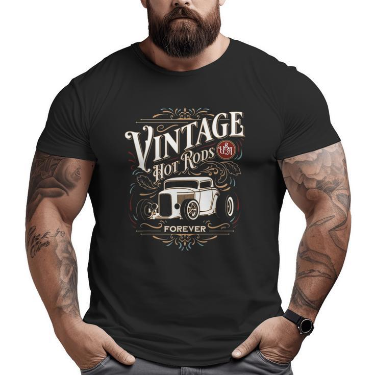 Vintage Hot Rods Usa Forever Classic Car Nostalgia Big and Tall Men T-shirt
