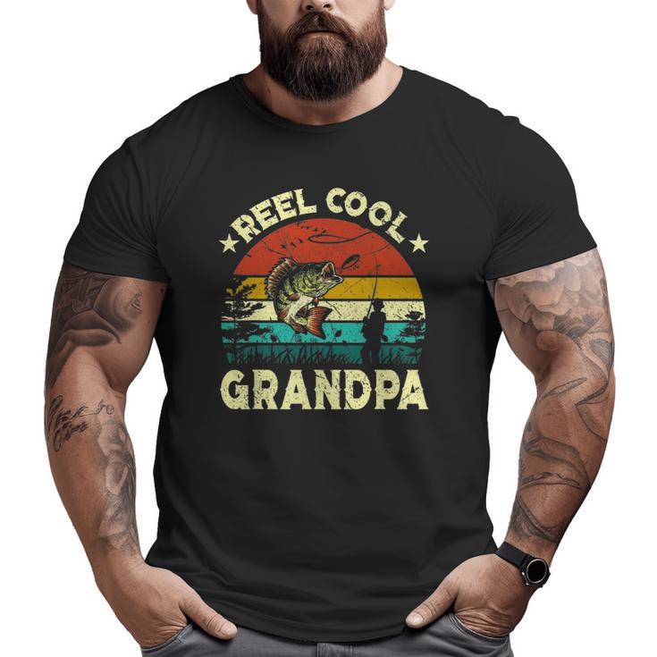 Vintage Reel Cool Grandpa Fish Fishing Father's Day Big and Tall Men T-shirt