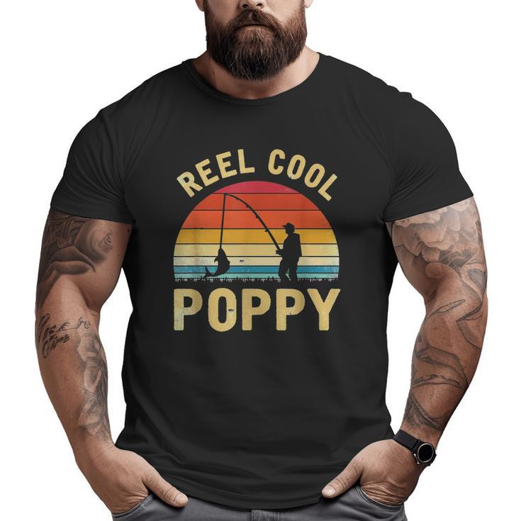 Vintage Reel Cool Poppy Fish Fishing Father's Day Classic Big and Tall Men T-shirt