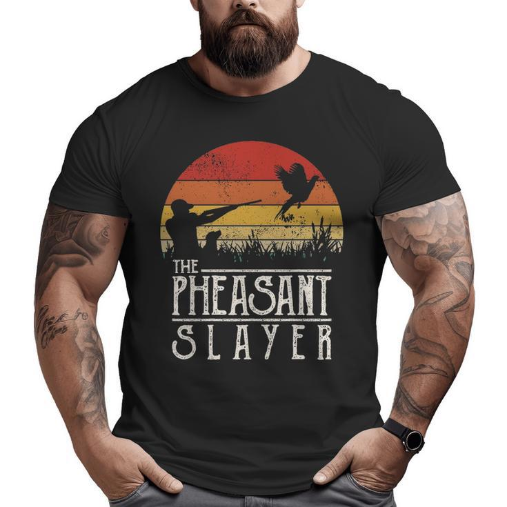 Vintage Sunset Retro Style Pheasant Hunting Pheasant Slayer Big and Tall Men T-shirt