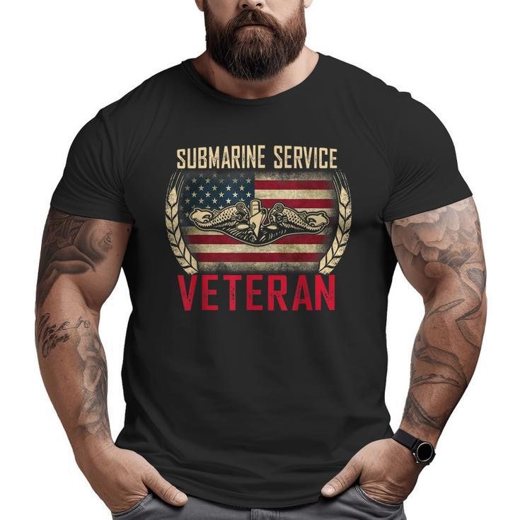 Vintage Us Navy Submarine Service Veteran T  Big and Tall Men T-shirt