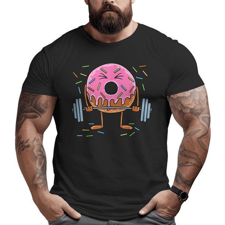 Weightlifing Barbell Workout Gym Weightlifter Donut Big and Tall Men T-shirt
