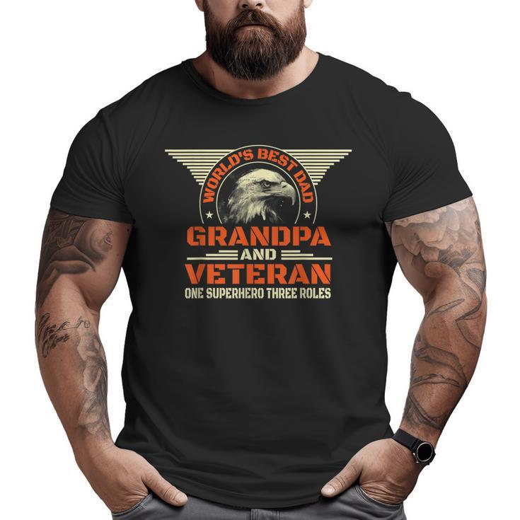 World's Best Dad Grandpa And Veteran Father's Day Superhero Big and Tall Men T-shirt