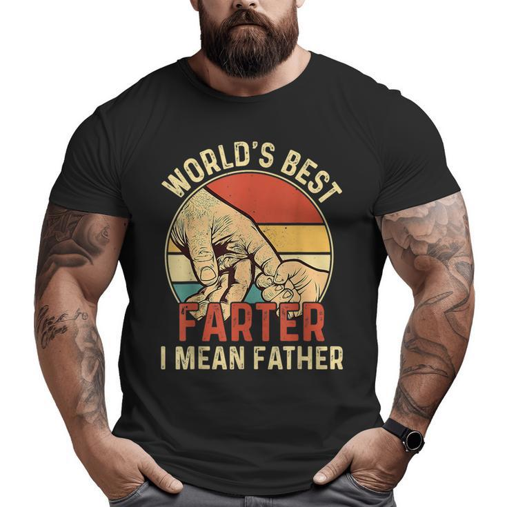World's Best Farter I Mean Father Hand Vintage Father's Day Big and Tall Men T-shirt