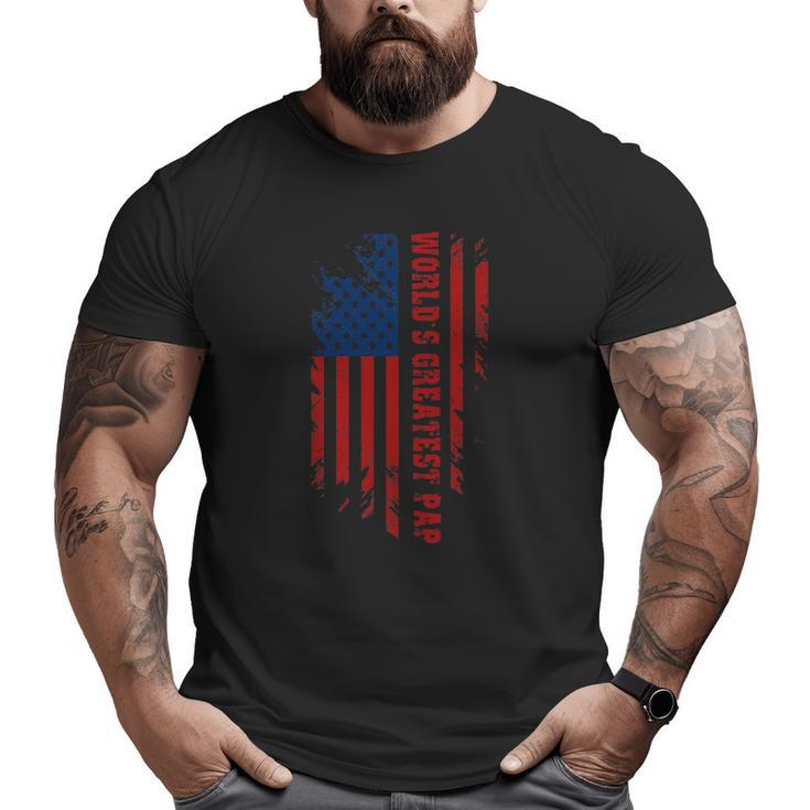 World's Greatest Pap American Flag Men Father's Day Big and Tall Men T-shirt