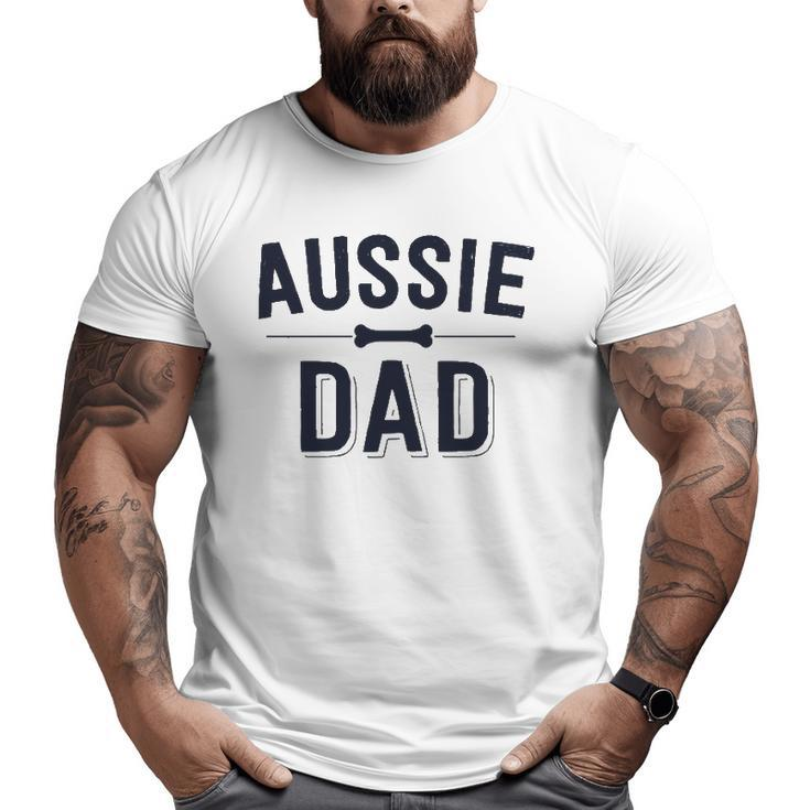 Aussie Dad Red Merle Australian Shepherd Farm Dog Father Big and Tall Men T-shirt