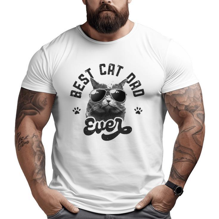 Best Cat Dad Ever Daddy Father's Day Retro Vintage Men Big and Tall Men T-shirt