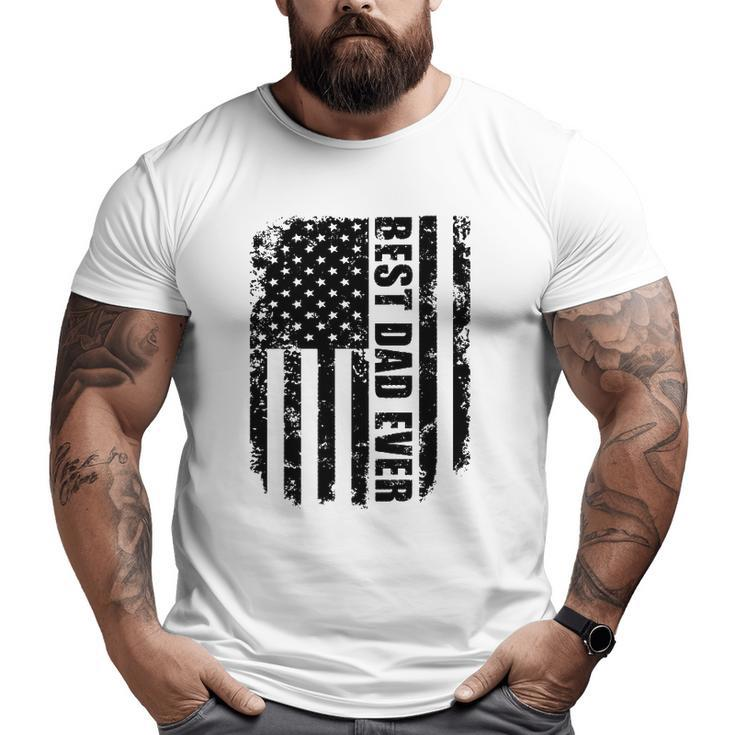 Best Dad Ever Vintage American Flag Father's Day Big and Tall Men T-shirt
