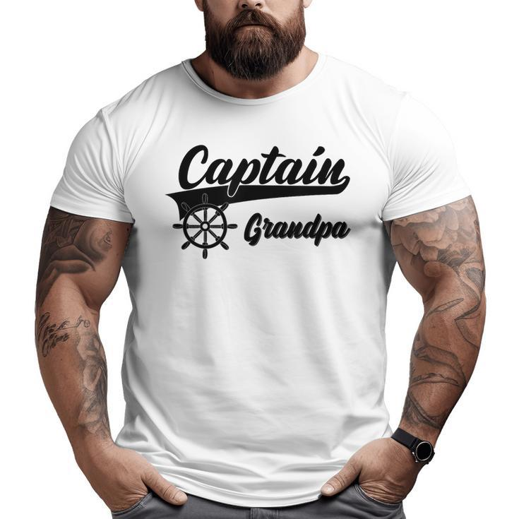 Captain Grandpa Boating Anchors & Wheel Boat Captain Big and Tall Men T-shirt