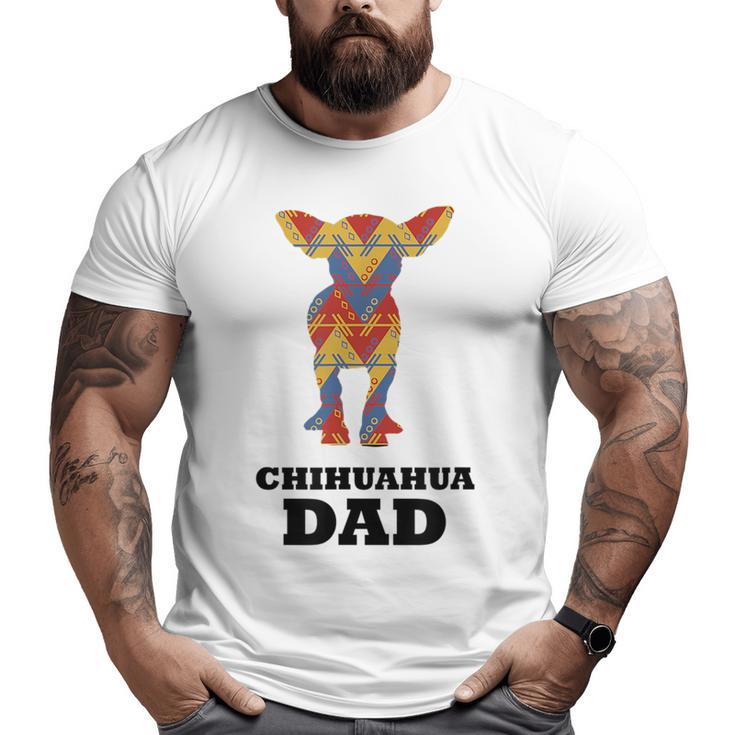 Chihuahua Dad Mexican Blanket Dog Silhouette  Big and Tall Men T-shirt