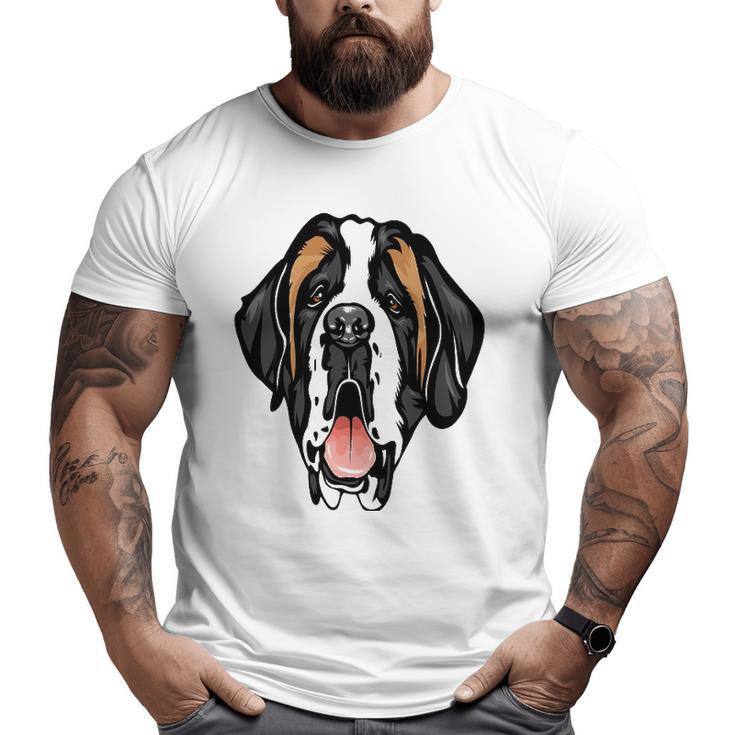 Cool Saint Bernard Face Pet Lover Big and Tall Men T-shirt