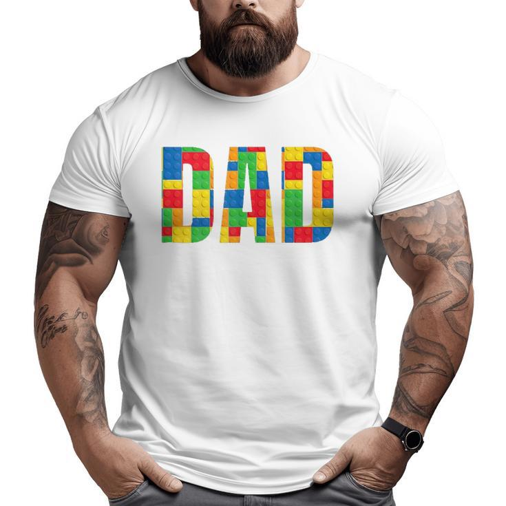 Dad Parent Brick Master Builder Building Blocks Set Family Big and Tall Men T-shirt
