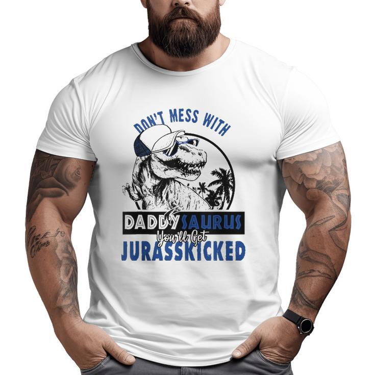 Daddysaurus Dad Husband Father's Day Matching Dinosaur Tank Top Big and Tall Men T-shirt